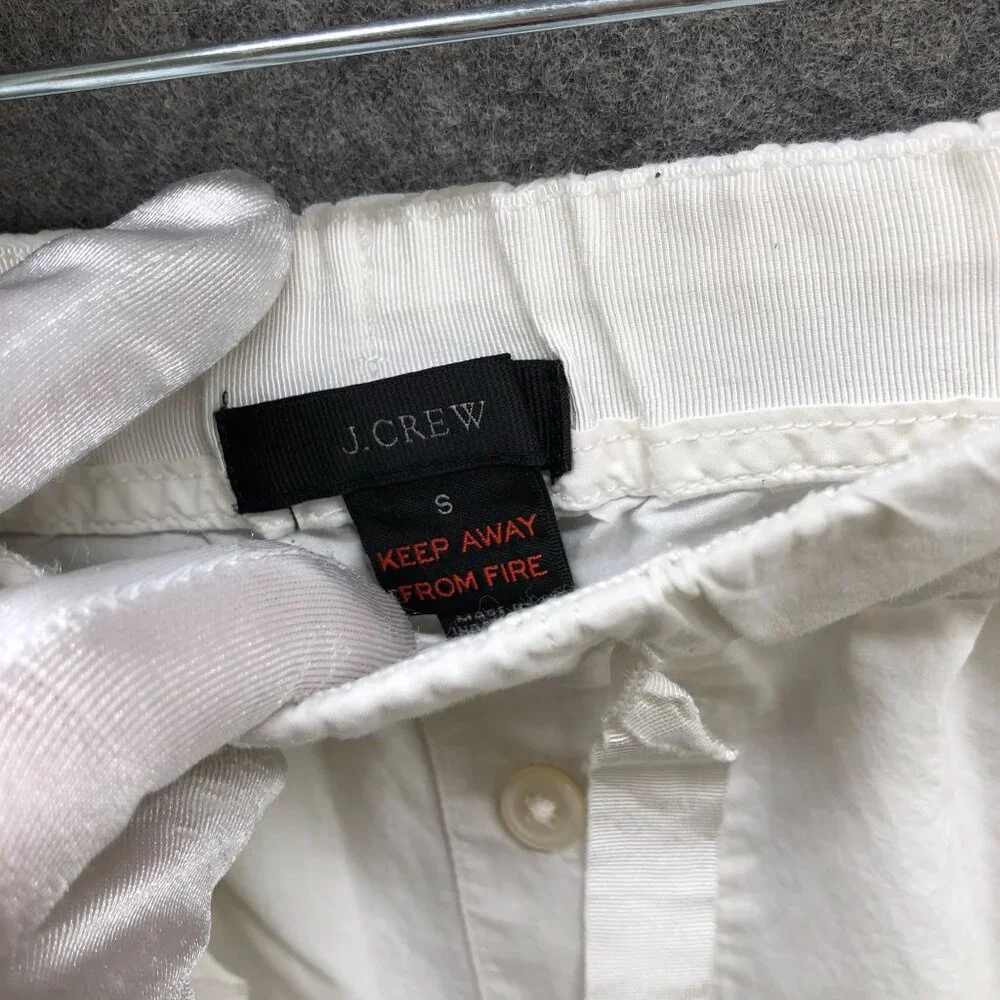 J. Crew Vintage Pajama Set Womens S White Cotton Long Sleeve Lightweight Button - Picture 9 of 14